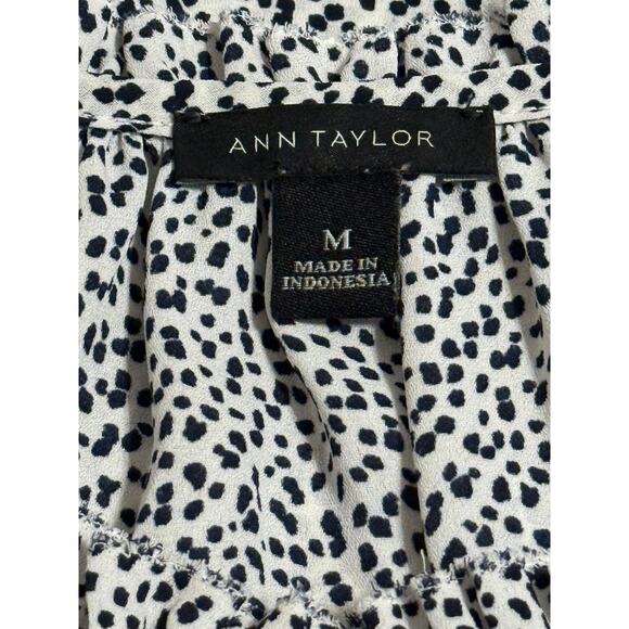 Ann Taylor Beige and Black Printed Blouse, Size M - Picture 5 of 6